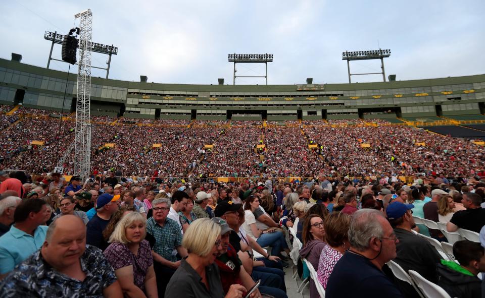 Lambeau Field is full of fans before the start of Paul McCartney's performance on June 8, 2019. The capacity crowd was estimated to be near 50,000.