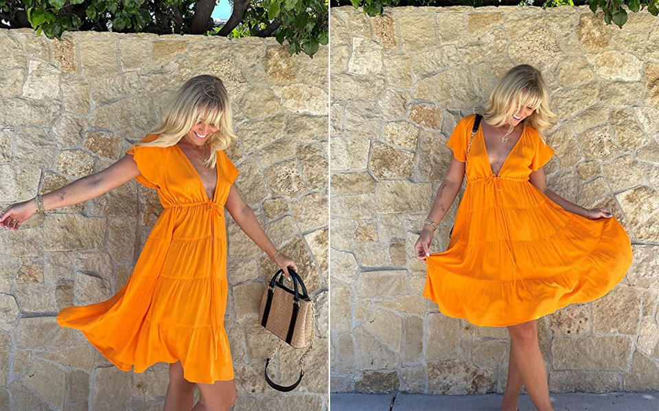 amazon-the-drop-tangerine-dress