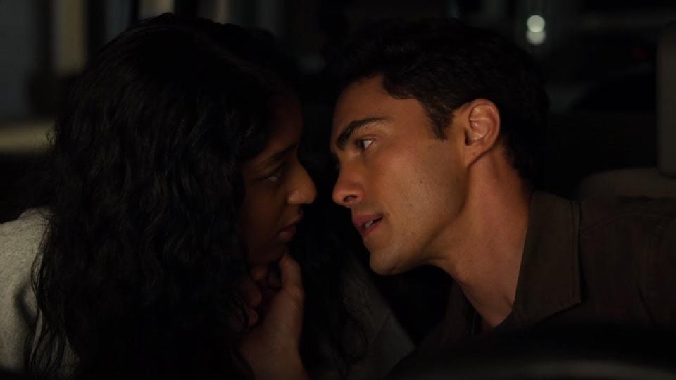 devi and paxton after a kiss in "never have i ever"