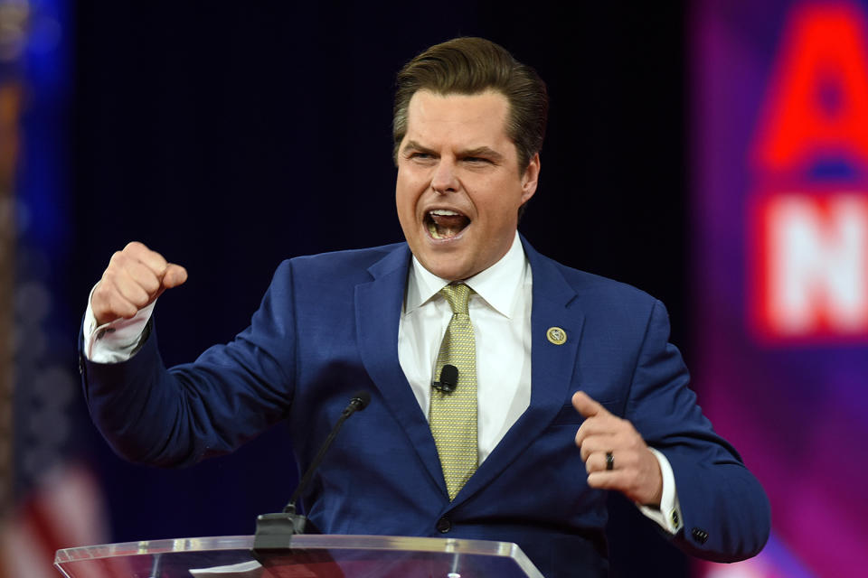 matt-gaetz-tweet.jpg gaetz CPAC  2022 in Orlando - Credit: Paul Hennessy/Anadolu Agency/Getty Images