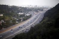 FILE PHOTO: The 405 freeway is seen from the Getty Center art museum and tourist landmark in Los Angeles