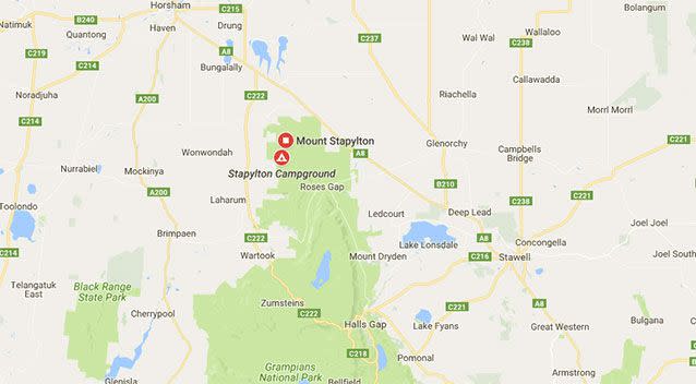 Mount Stapylton is about 300km from Melbourne. Source: Google Maps