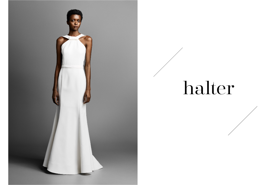 Wedding dress trend No. 1: Halter dresses are coming back in a big way for bridal thanks to Meghan Markle. (Photo: Viktor & Rolf, Art: Yahoo Lifestyle photo-illustration)