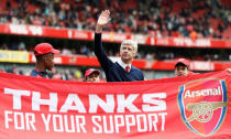 FILE PHOTO: Soccer Football - Arsenal v Aston Villa - Barclays Premier League - Emirates Stadium - May 15, 2016 Arsenal manager Arsene Wenger during the lap of honour at the end of the match REUTERS/Stefan Wermuth/File Photo