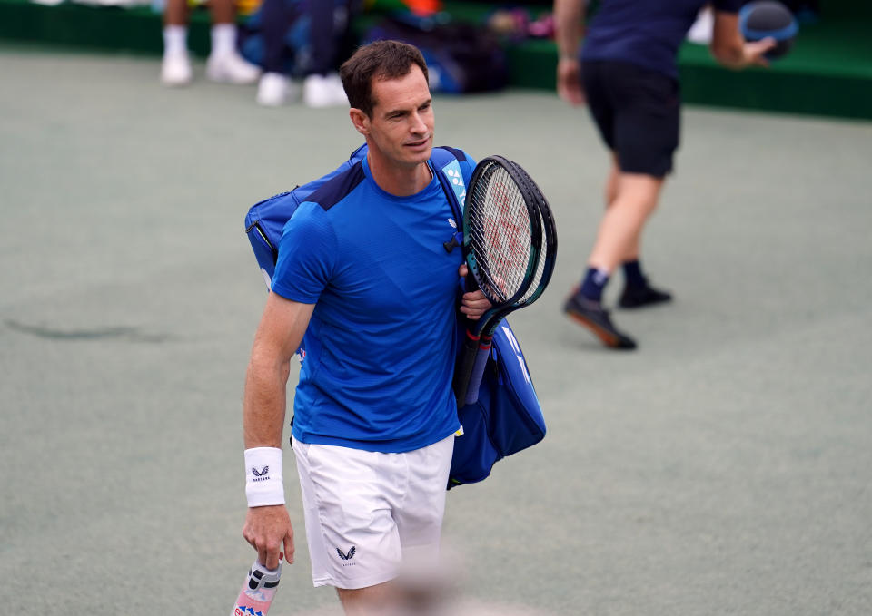 Andy Murray arrives at the practise courts on day two of the 2024 Wimbledon Championships at the All England Lawn Tennis and Croquet Club, London. Picture date: Tuesday July 2, 2024. (Photo by Jordan Pettitt/PA Images via Getty Images)