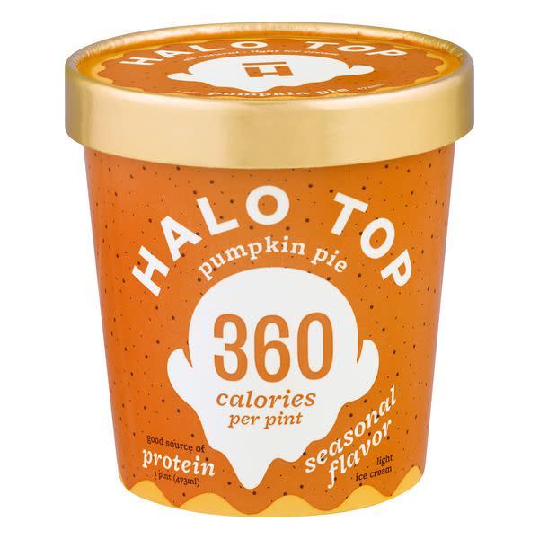 8) Halo Top Light Ice Cream - Pumpkin Pie - 1 Pint