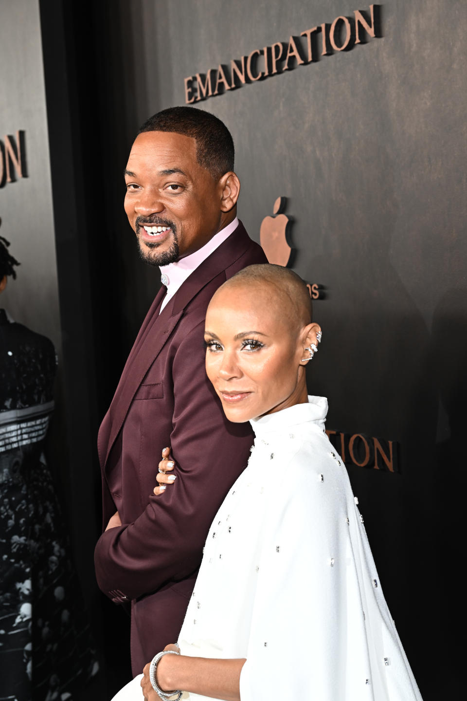 Will Smith and Jada Pinkett Smith at the premiere of Apple Original Films' "Emancipation" held at Regency Village Theatre on November 30, 2022 in Los Angeles, California. (Photo by Michael Buckner/Variety via Getty Images)