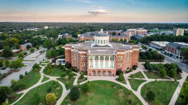 Aerial photo of the University of Kentucky campus in Lexington, Kentucky.