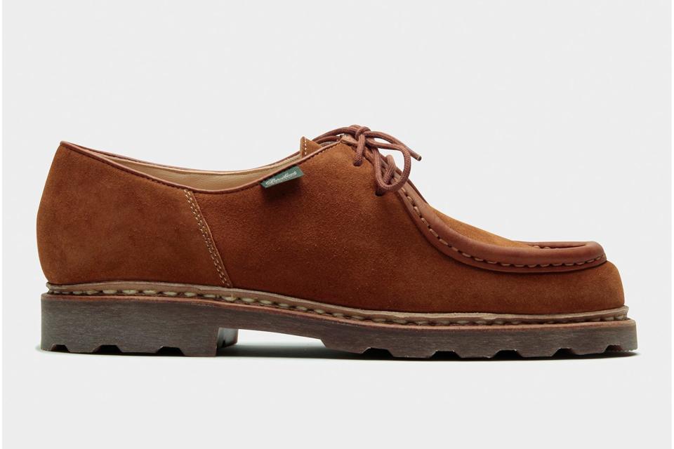Paraboot "Michael" suede whiskey moc shoes