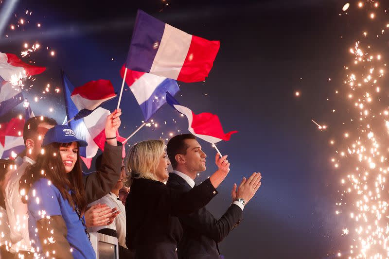 Political rally of French far-right National Rally (Rassemblement National) party for European elections in Marseille