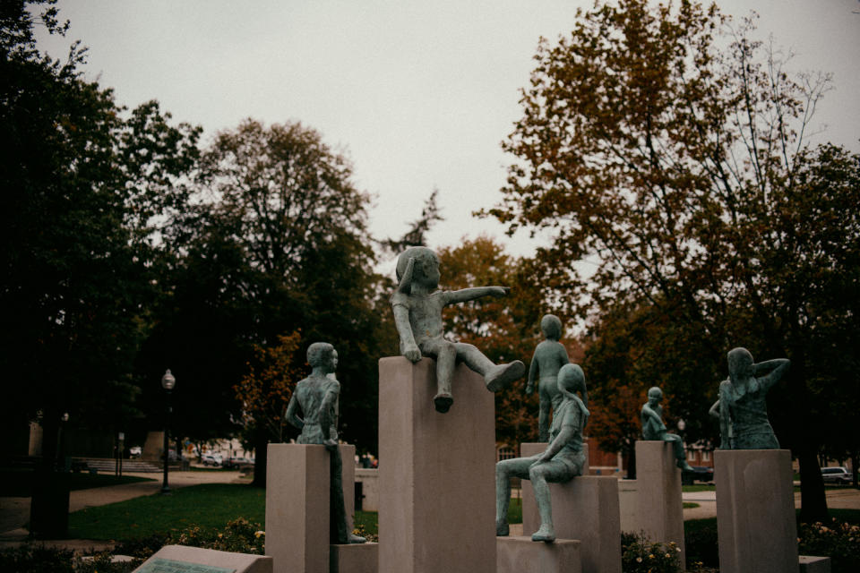 A sculpture in Bronson Park in downtown Kalamazoo.<span class="copyright">Akilah Townsend for TIME</span>