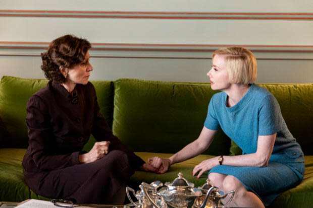 Judith Light as publisher Blanche Knopf and Fiona Glascott as literary agent Judith Jones in the HBO Max series "Julia"<p>HBO Max</p>