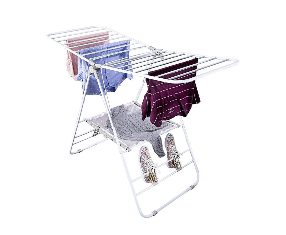 For those blouses and trousers you absolutely can't toss in the dryer. <strong><a href="https://www.amazon.com/Honey-Can-Do-Heavy-Gullwing-Drying-White/dp/B00383O2UU?tag=thehuffingtonp-20" target="_blank" rel="noopener noreferrer">Get it on Amazon, $25</a></strong>.