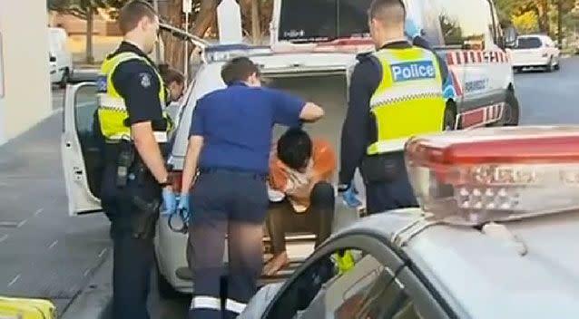 Paramedics were called to the laundromat to treat the arrested man for the effects of the capsicum spray. Photo: 7 News