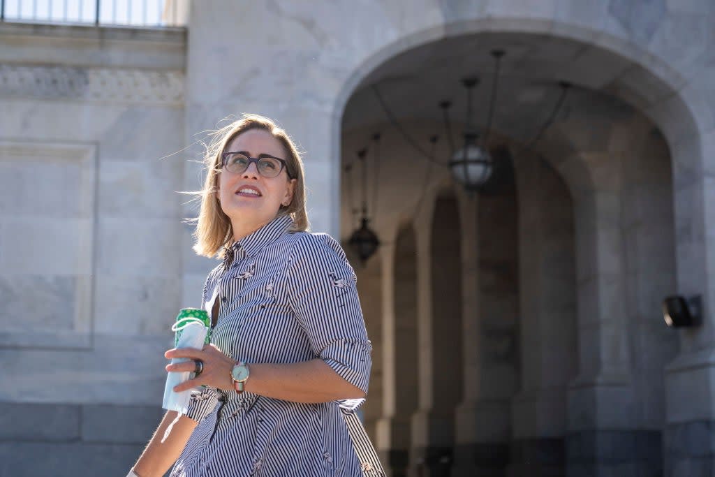 Arizona Sen Kyrsten Sinema is seen as a holdout on the Democrats’ latest voting rights push (Getty Images)