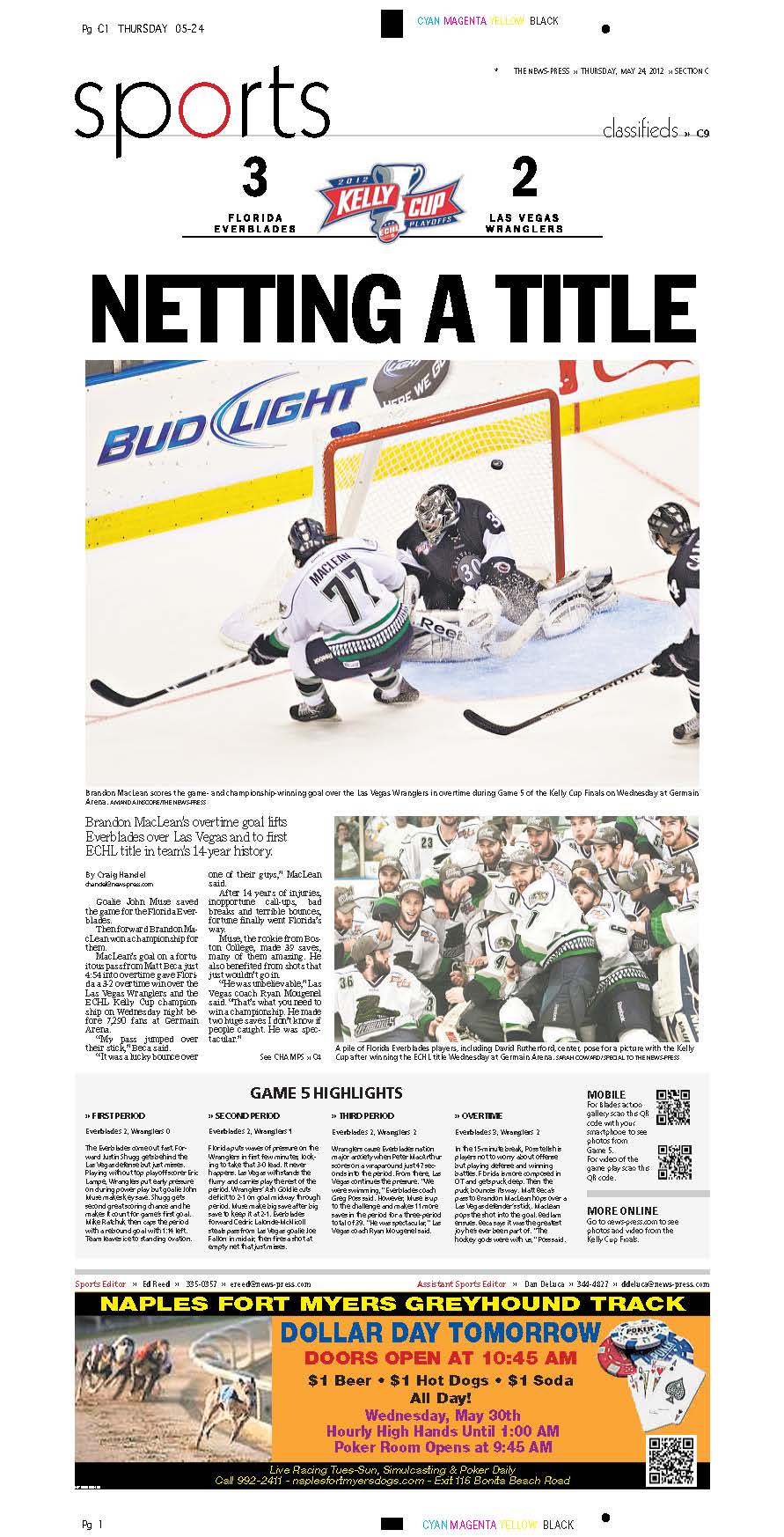 The News-Press sports cover from May 24, 2012.