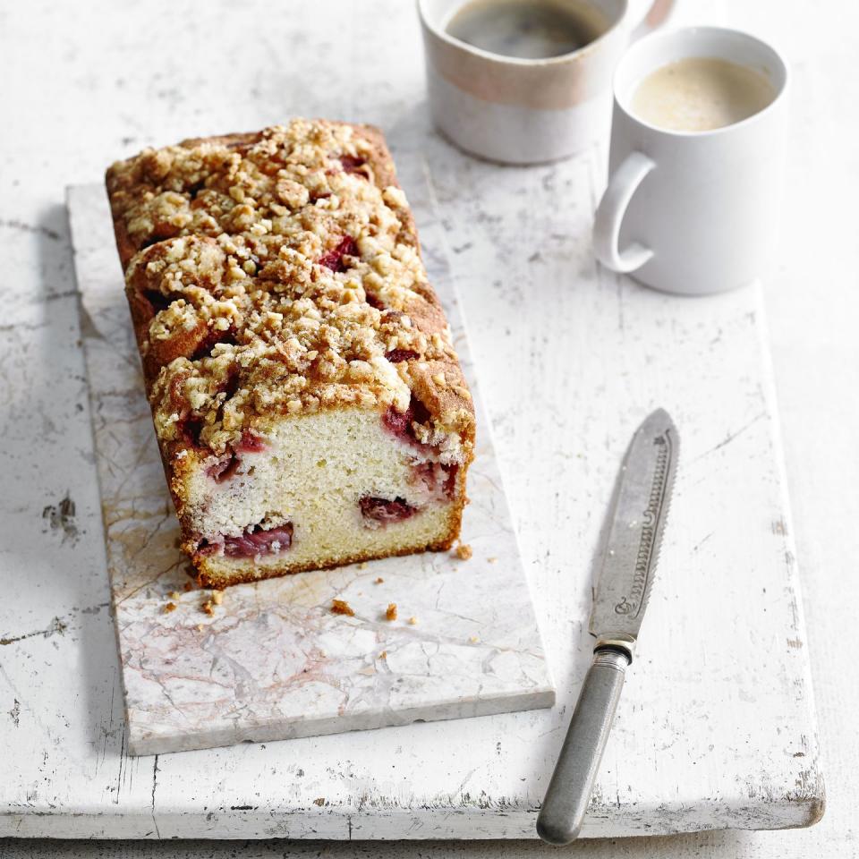 <p>Showcase perfectly in-season strawberries in this moreish loaf cake. Swap out the lemon zest for orange zest, if you like</p><p><strong>Recipe: <a href="https://www.goodhousekeeping.com/uk/food/recipes/a40008432/strawberry-streusel-loaf-cake/" rel="nofollow noopener" target="_blank" data-ylk="slk:Strawberry Streusel Loaf Cake;elm:context_link;itc:0;sec:content-canvas" class="link ">Strawberry Streusel Loaf Cake</a><br></strong></p>