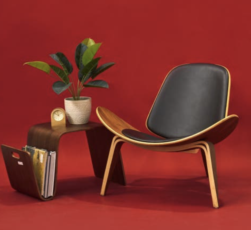 Matt Blatt Replica Hans Wegner Shell Leather Chair