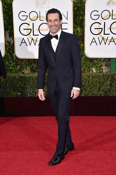 Jon Hamm in Dolce & Gabbana at the 73rd Golden Globe Awards.