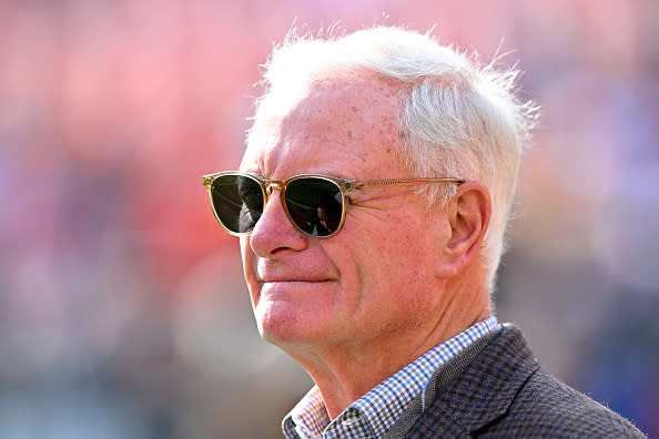 CLEVELAND, OHIO – NOVEMBER 05: Cleveland Browns co-owner Jimmy Haslam looks on before the game against the Arizona Cardinals at Cleveland Browns Stadium on November 05, 2023 in Cleveland, Ohio. (Photo by Jason Miller/Getty Images)