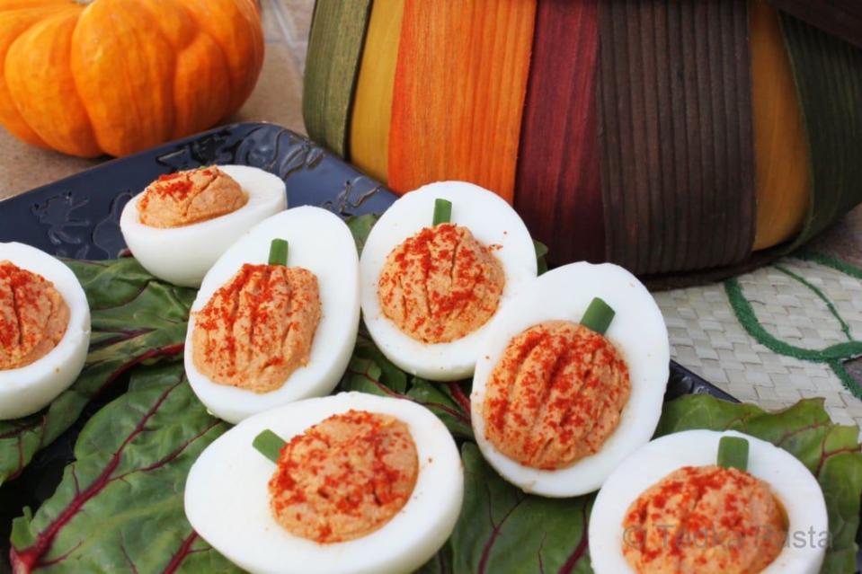 Thai-Spiced Deviled "Pumpkin" Eggs