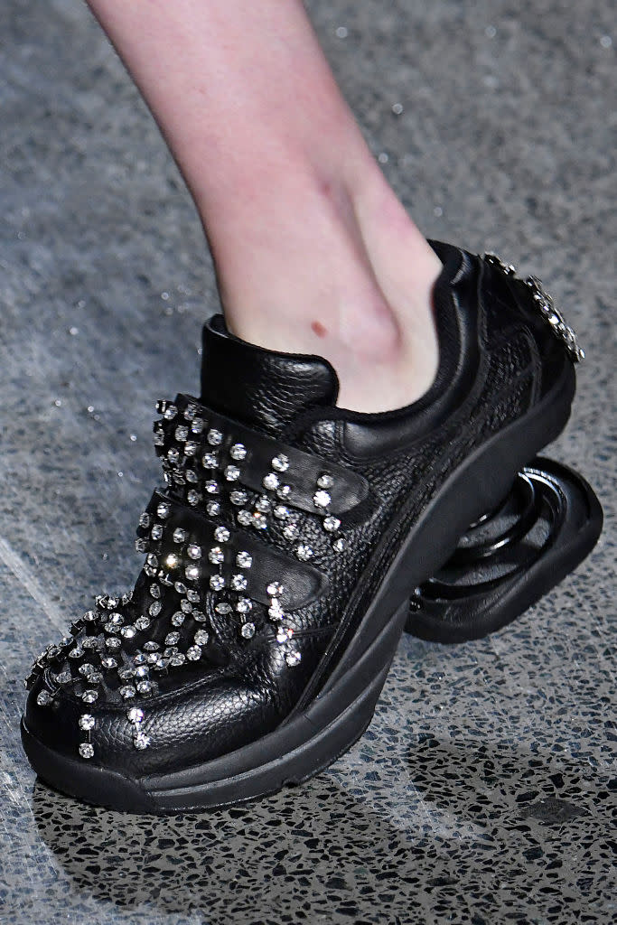 <p>The British designer’s newest shoe collaboration with Z-Coil, unveiled at his runway show in London. (Photo: Getty Images) </p>