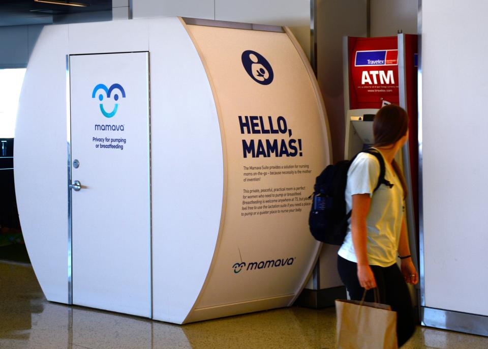 Airport breastfeeding lactation pod room Mamava JFK