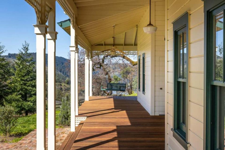 The main house’s wraparound covered-deck. California Outdoor Properties