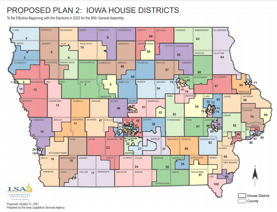 Proposed House districts, second plan