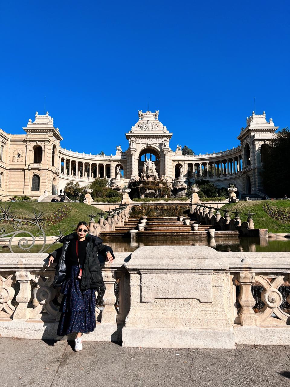 The writer poses in front of Palais Longchamp in Marseille, France. (PHOTO: Reta Lee/Yahoo Life Singapore)