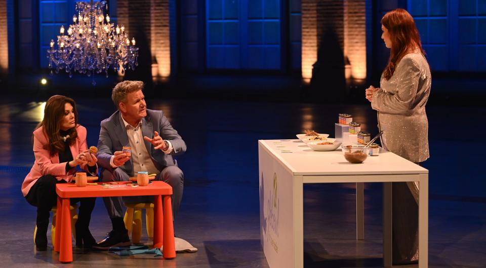 'Food Stars' mentors Lisa Vanderpump and Gordon Ramsay with Wellington resident Erica Bethe Levin during her audition.