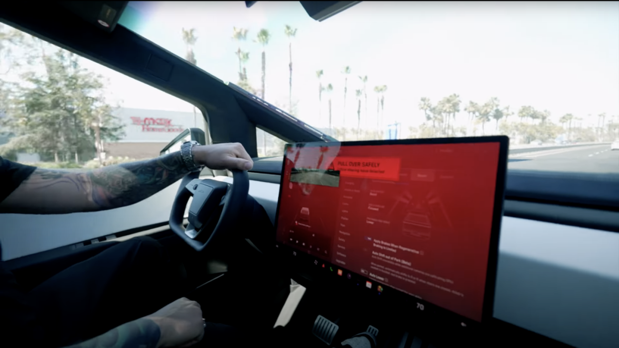 gear down tesla cybertruck steering fault