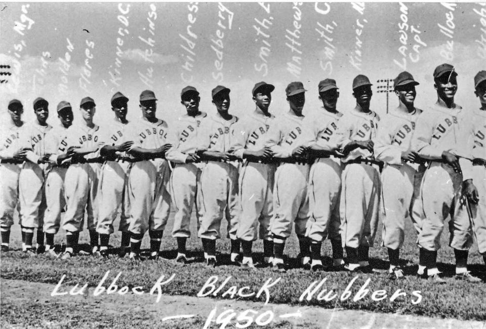 The 1950 Lubbock Black Hubbers. Fourth from left is Ramon Flores, father of Lubbock County Commissioner Gilbert Flores.