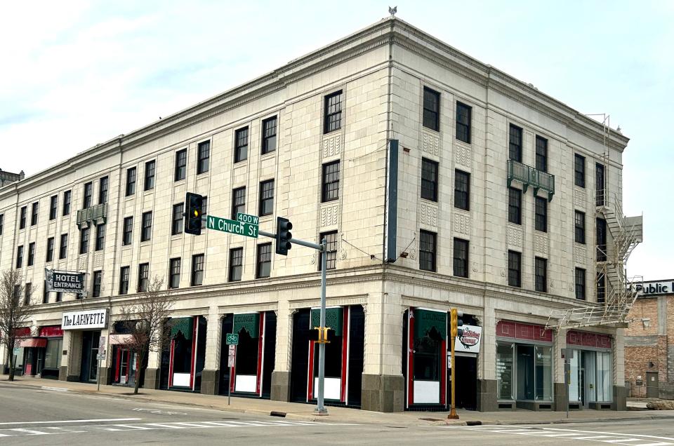 The Lafayette Hotel, seen here on Friday, March 29, held its grand opening in 1927 at 411 Mulberry St. in downtown Rockford.