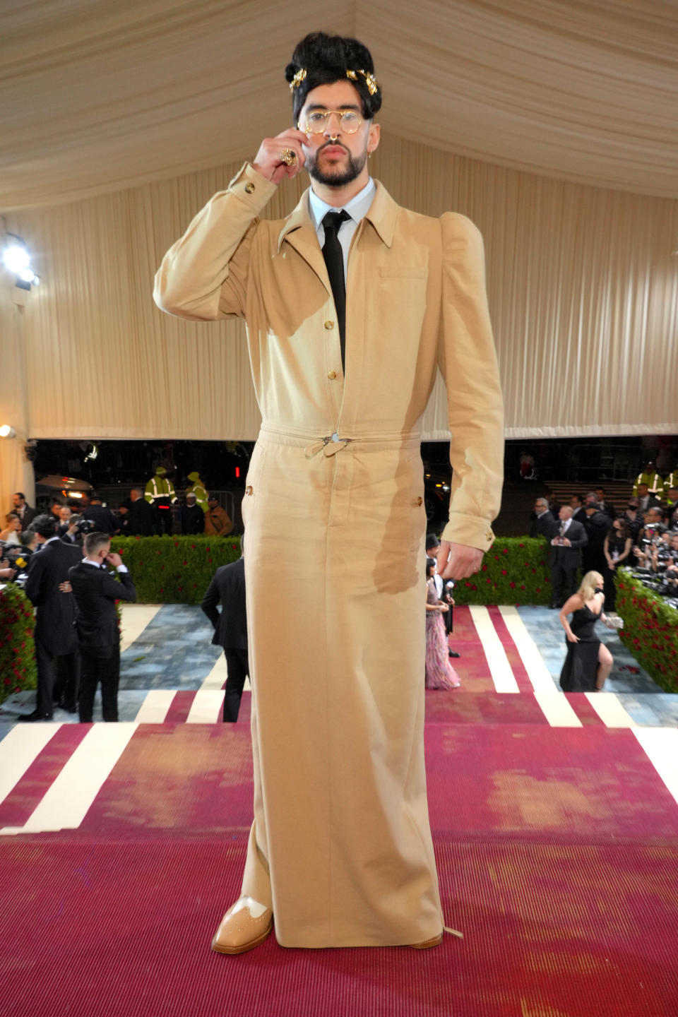 Bad Bunny poses at The Met Gala on May 02, 2022