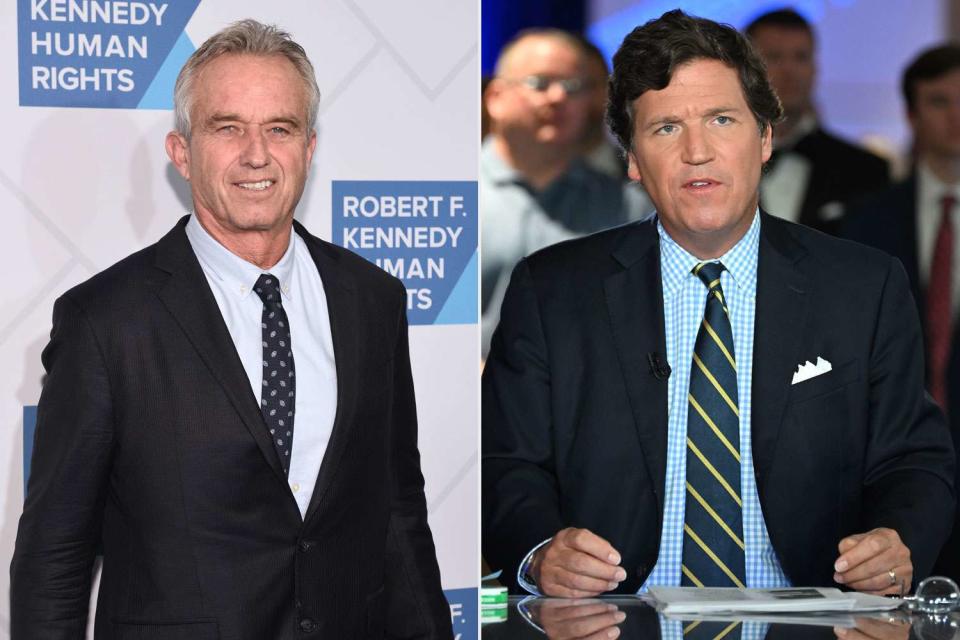 Mike Pont/Getty for Robert F. Kennedy Human Rights; Jason Koerner/Getty Robert F. Kennedy Jr. (left), Tucker Carlson