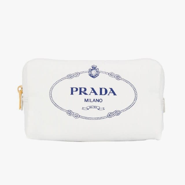 Prada logo makeup bag, $280
farfetch.com