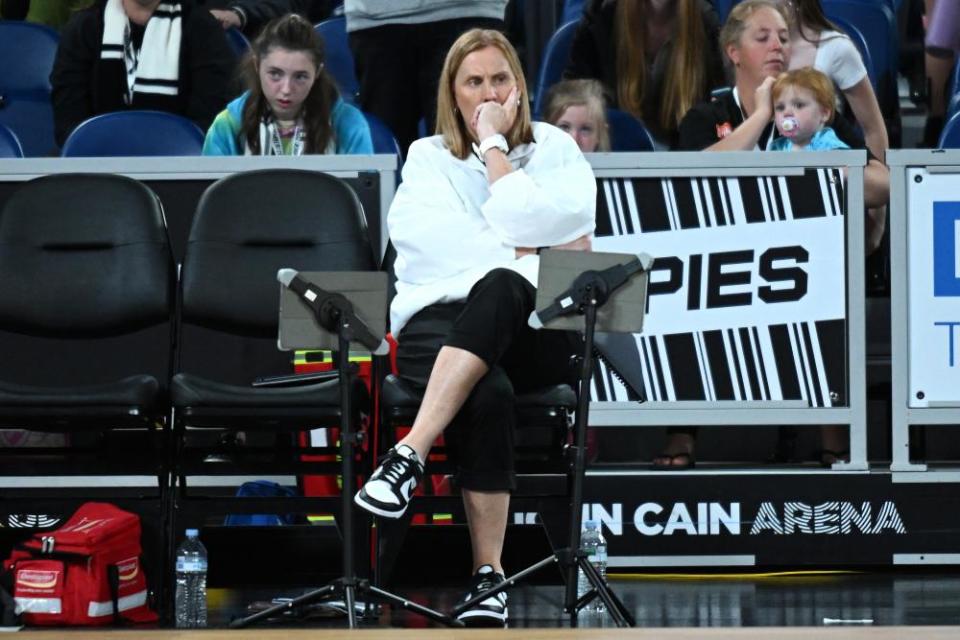 Coach Nicole Richardson after the Magpies’ controversial defeat to the Vixens.