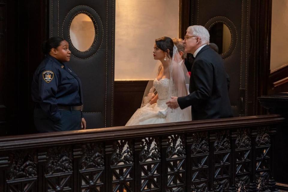 Photo still of Mabel (Selena Gomez) and Charles (Steve Martin) in 'Only Murders in the building'