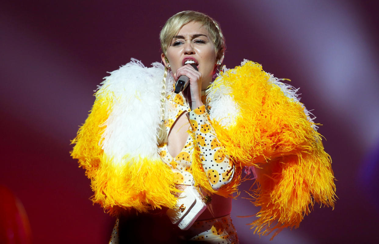 Miley Cyrus performs her Bangerz Tour on October 23, 2014 in Perth, Australia. (Paul Kane / Getty Images)