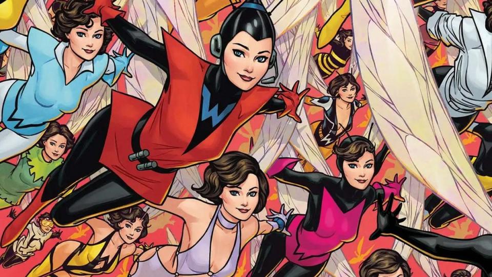 The many costumes of Marvel's the Wasp, as illustrated by Russel Dauterman.
