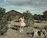 <div class="caption-credit"> Photo by: Bob Carey</div><div class="caption-title">Barn</div>Carey's first "self-portrait in tutu" was taken on April 18, 2003 near Santa Fe, New Mexico.