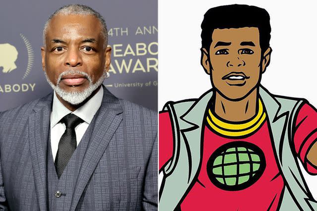 <p>Kevin Winter/Getty; Alamy</p> LeVar Burton voiced Kwame on Captain Planet