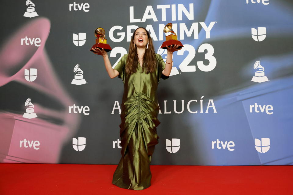 Natalia Lafourcade durante la 24 ceremonia de los Latin Grammy Award en Sevilla, España,2023