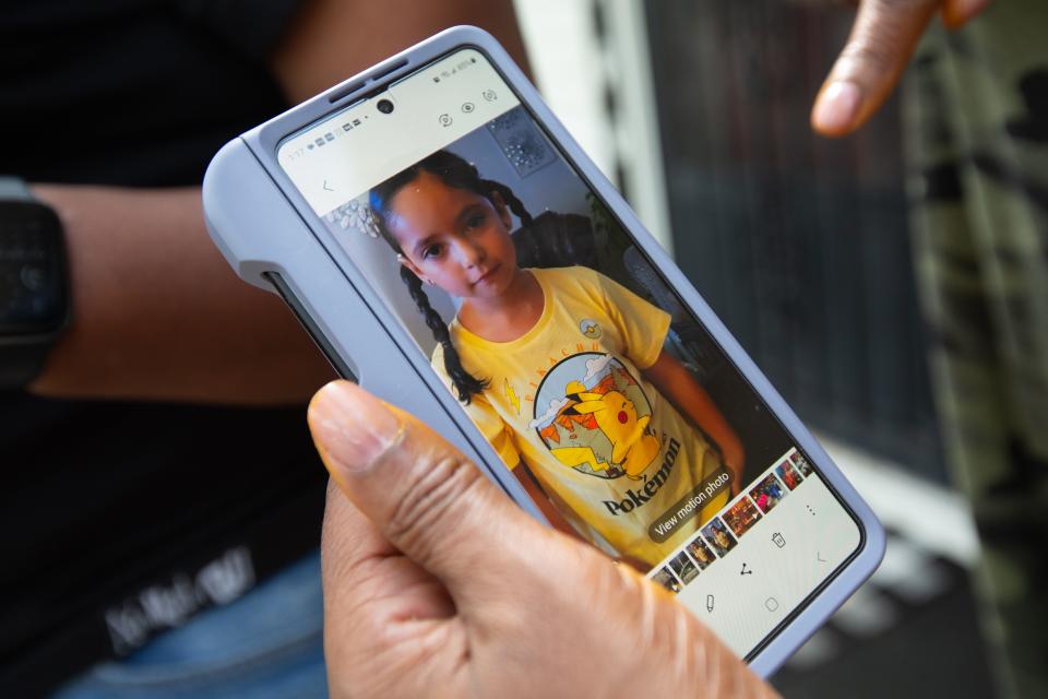 A photo of 5-year-old Zoey Felix shows what she looked like after her hair was combed and clothes were given to her by Desiree Miles earlier this year. Zoey was killed Monday.