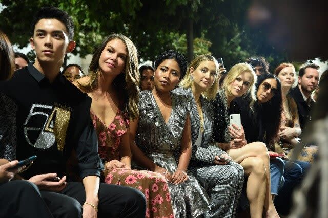 The 'Roma' star sat next to Kate Hudson and Nicole Kidman at the Michael Kors runway show on Wednesday.