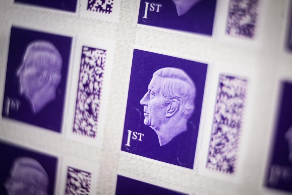 The new King Charles III stamp entered circulation in the United Kingdom on April 4, 2023. <a href="https://www.gettyimages.com/detail/news-photo/sheet-of-the-new-first-class-stamps-featuring-a-likeness-of-news-photo/1464200029?adppopup=true" rel="nofollow noopener" target="_blank" data-ylk="slk:Leon Neal via Getty Images;elm:context_link;itc:0;sec:content-canvas" class="link ">Leon Neal via Getty Images</a>