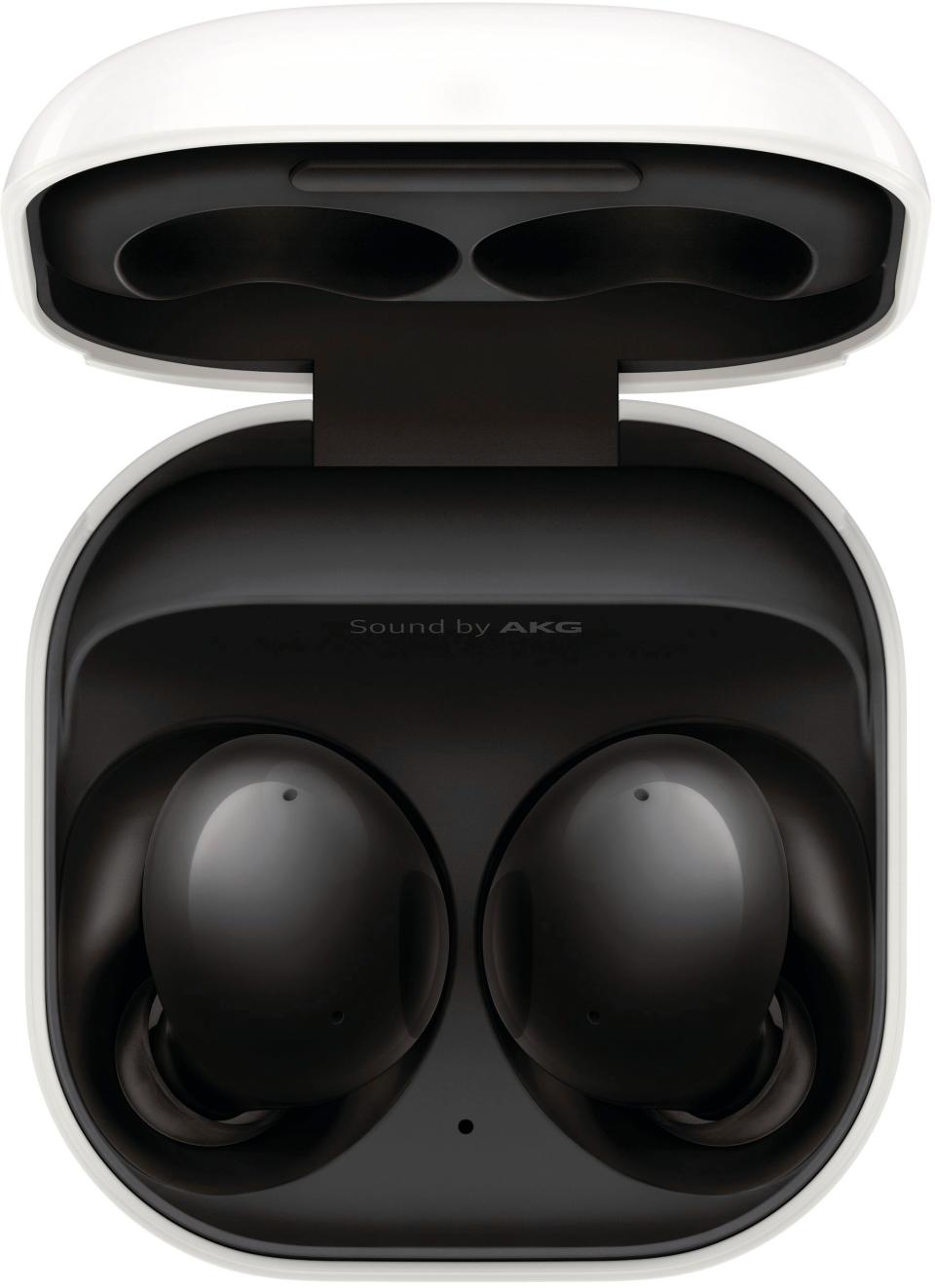 Samsung Galaxy Buds 2 against white background.