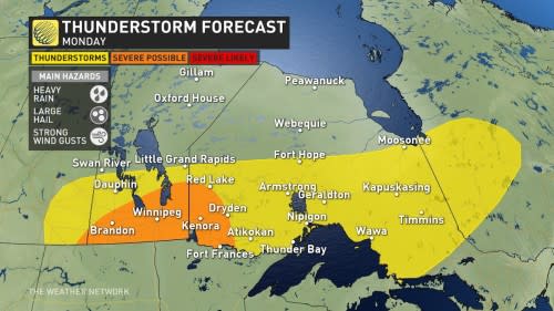 Manitoba and northwestern Ontario Monday storm risk Sept 15 2024