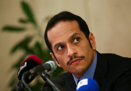 Qatari Foreign Minister Sheikh Mohammed bin Abdulrahman al-Thani attends a news conference in Rome, Italy, July 1, 2017. REUTERS/Alessandro Bianchi